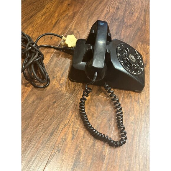 VTG Bell System Western Electric Black Rotary Dial Telephone 60s Phone UNTESTED - Picture 5 of 13